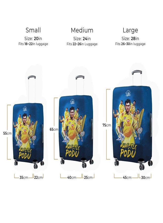 Nasher Miles X Chennai Super Kings (Csk) Polyester Blue Whistle Modern Podu 65 Cm (24 Inch) Medium Protective Luggage Cover - Image 5